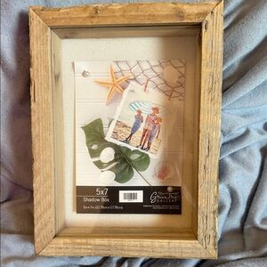 5x7 Rustic Wood Shadow Box Frame - Natural Brown